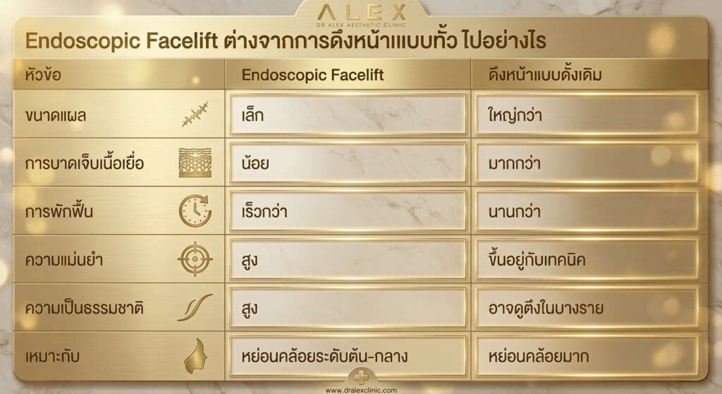 ตารางเปรียบเทียบจุดเด่น