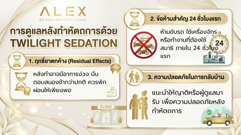 การเดินยาเบลอ (Twilight Sedation) หลัง 24 ชั่วโมงแรก