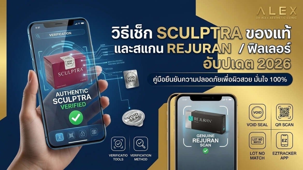 วิธีเช็ก SCULPTRA ของแท้ พร้อมวิธีสแกน REJURAN / ฟิลเลอร์อัปเดต 2026