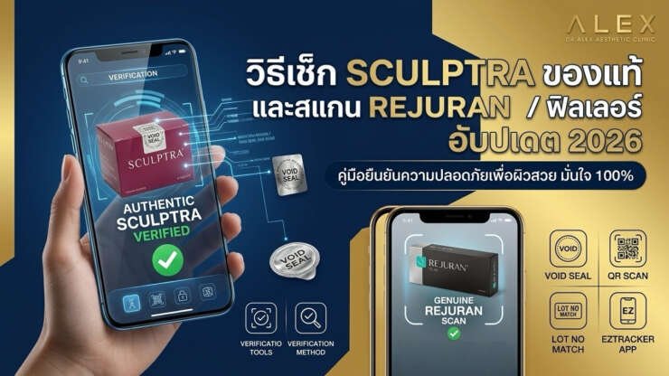 วิธีเช็ก SCULPTRA ของแท้ พร้อมวิธีสแกน REJURAN / ฟิลเลอร์อัปเดต 2026