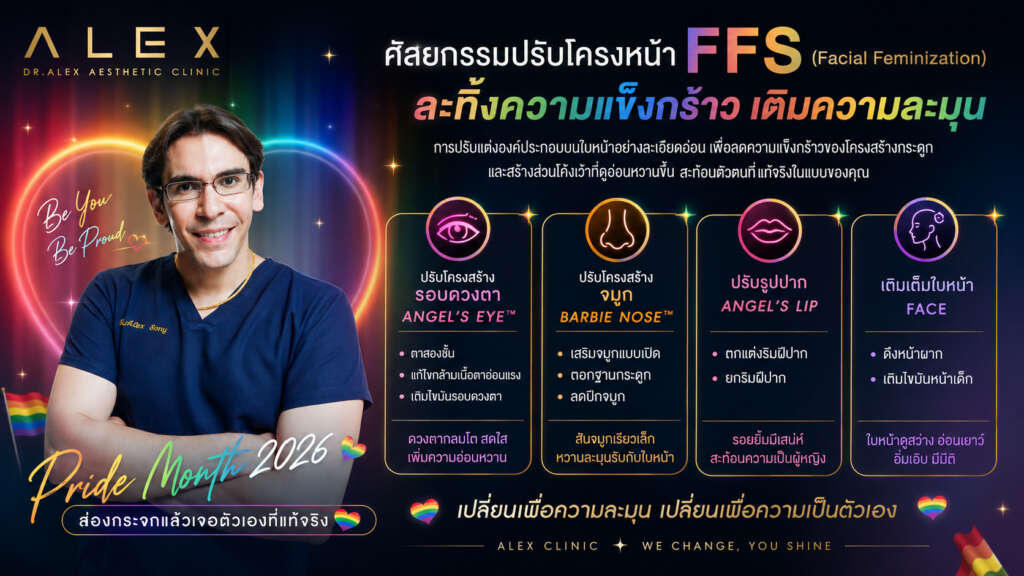 ศัลยกรรมปรับโครงหน้า FFS ละทิ้งความแข็งกร้าว เติมความละมุน อธิบาย 4 ขั้นตอนโดย Dr.Alex Aesthetic Clinic