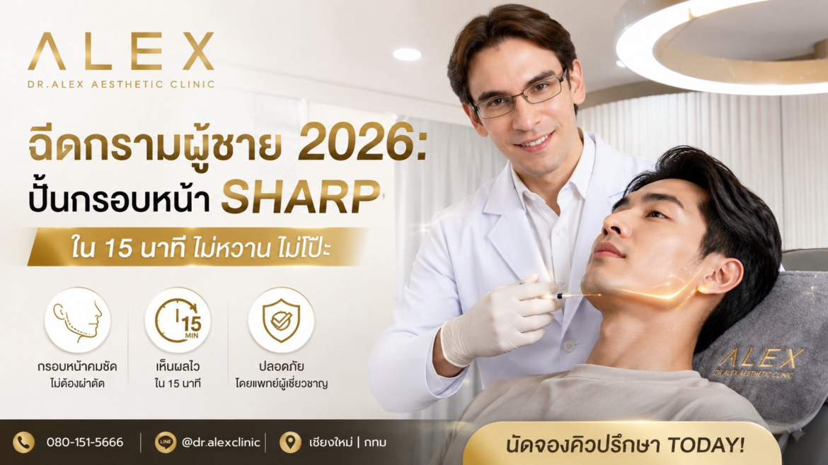 ฉีดกรามผู้ชาย 2026: ปั้นกรอบหน้า Sharp ใน 15 นาที ไม่หวาน ไม่โป๊ะ