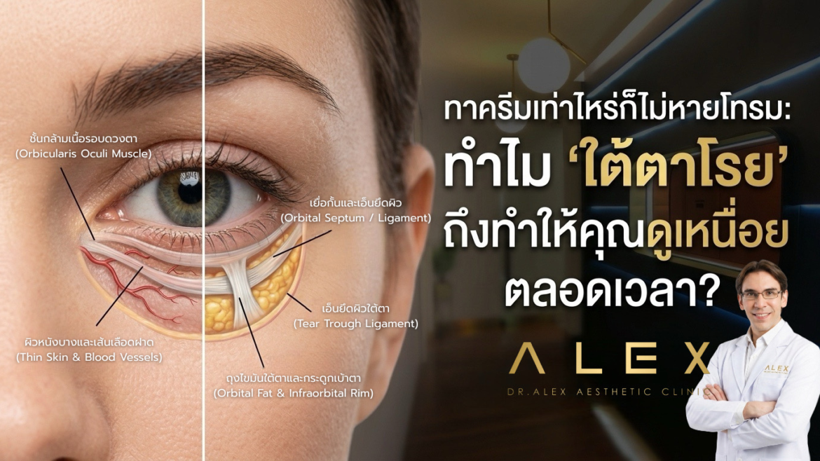 ทาครีมเท่าไหร่ก็ไม่หายโทรม: ทำไม ‘ใต้ตาโรย’ ถึงทำให้คุณดูเหนื่อยตลอดเวลา?